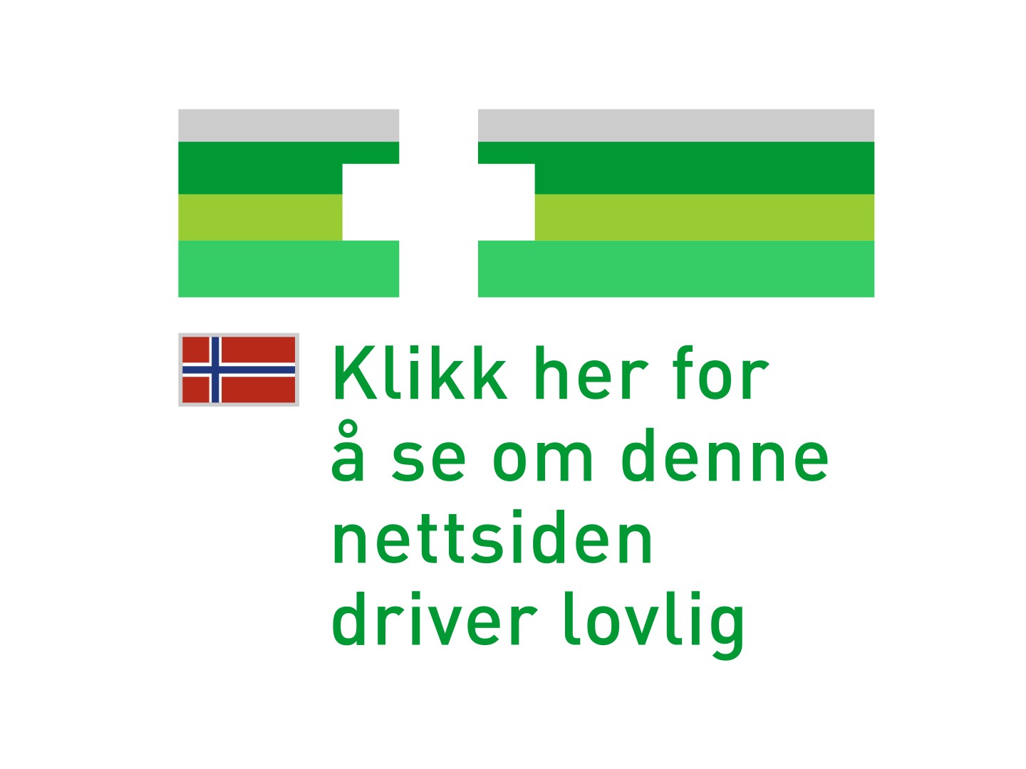 Grønn og grå EU-logo med norsk flagg som markerer at nettapoteket er godkjent.